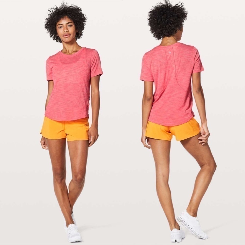 Lululemon Long Distance Short Sleeve in Heathered Glossy